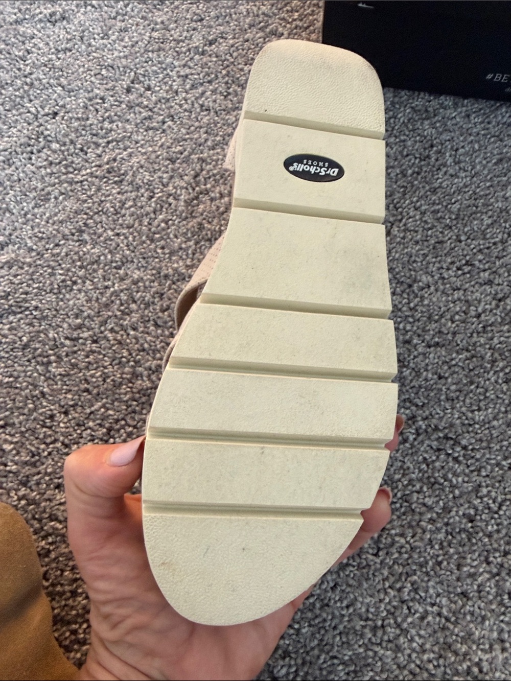 Dr. Scholl's Women's Tan Perforated Strappy Wedge Sandals - Picture 4 of 5